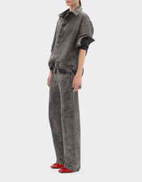 Chemise unisexe à manches longues tie-dye - Nero