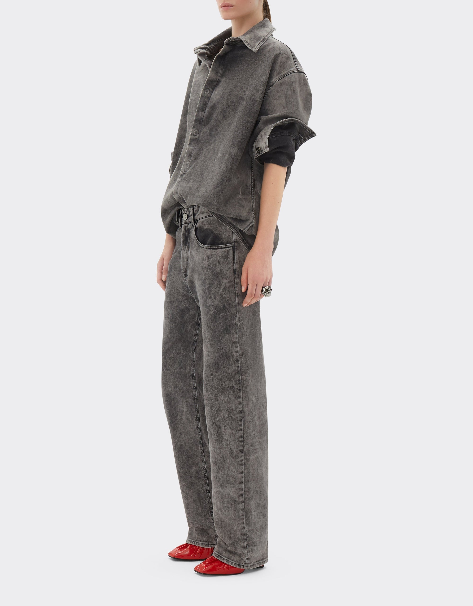 Chemise unisexe à manches longues tie-dye - Nero