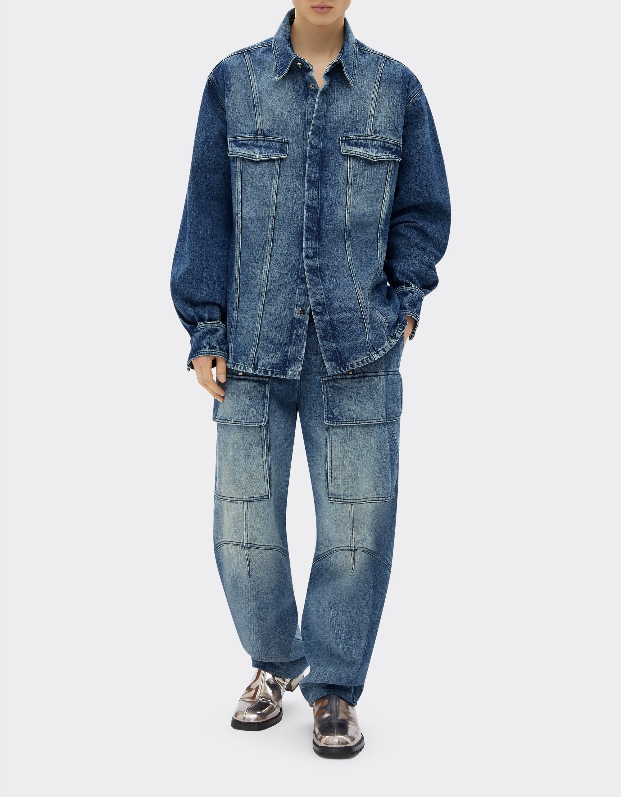 Surchemise unisexe en denim délavé - Light Denim