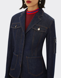 Blazer avec poches en denim - Dark Denim