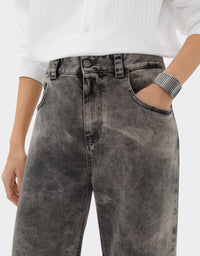 Pantalon tie-dye en denim - Nero