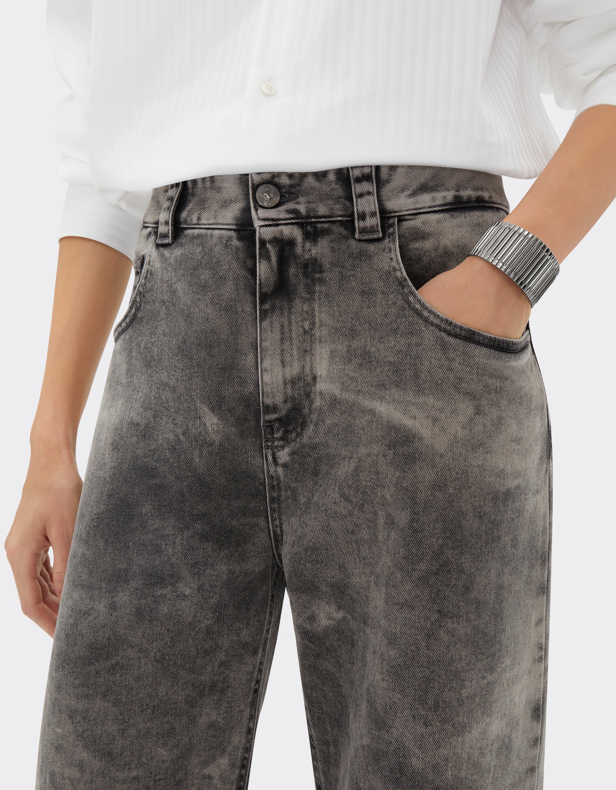Pantalon tie-dye en denim - Nero