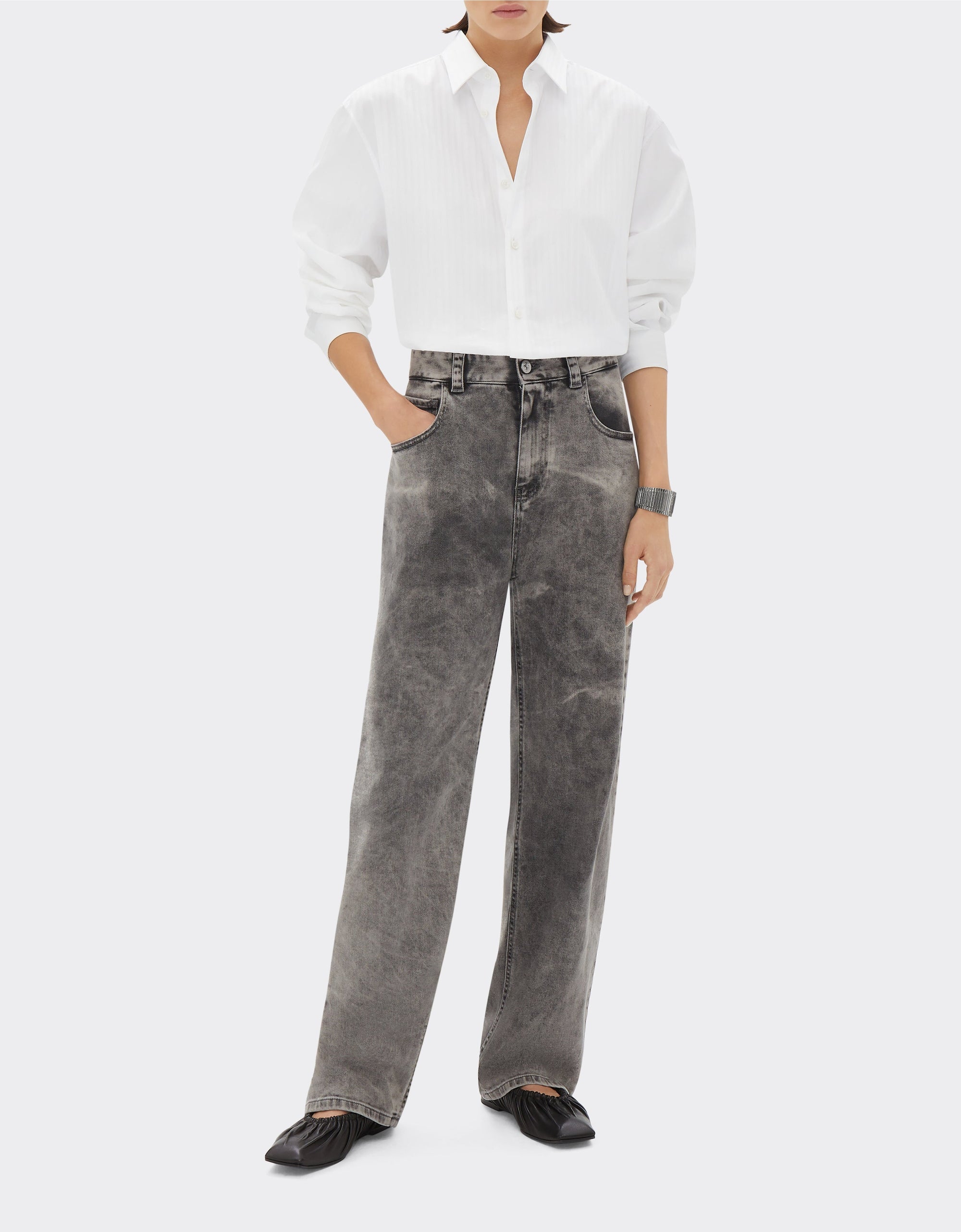 Pantalon tie-dye en denim - Nero
