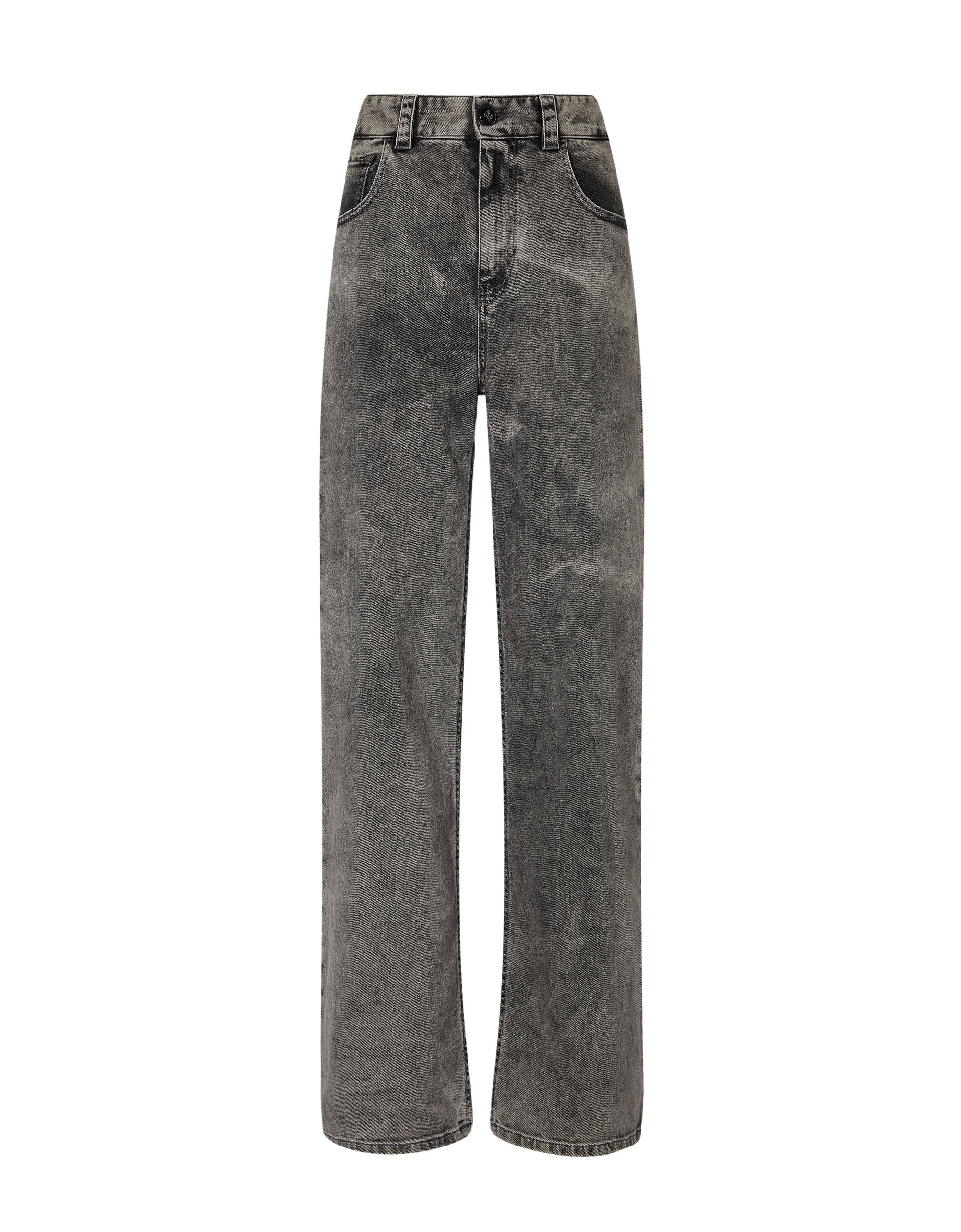 Pantalon tie-dye en denim - Nero