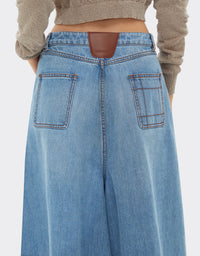 Pantalon large en denim - Light Denim
