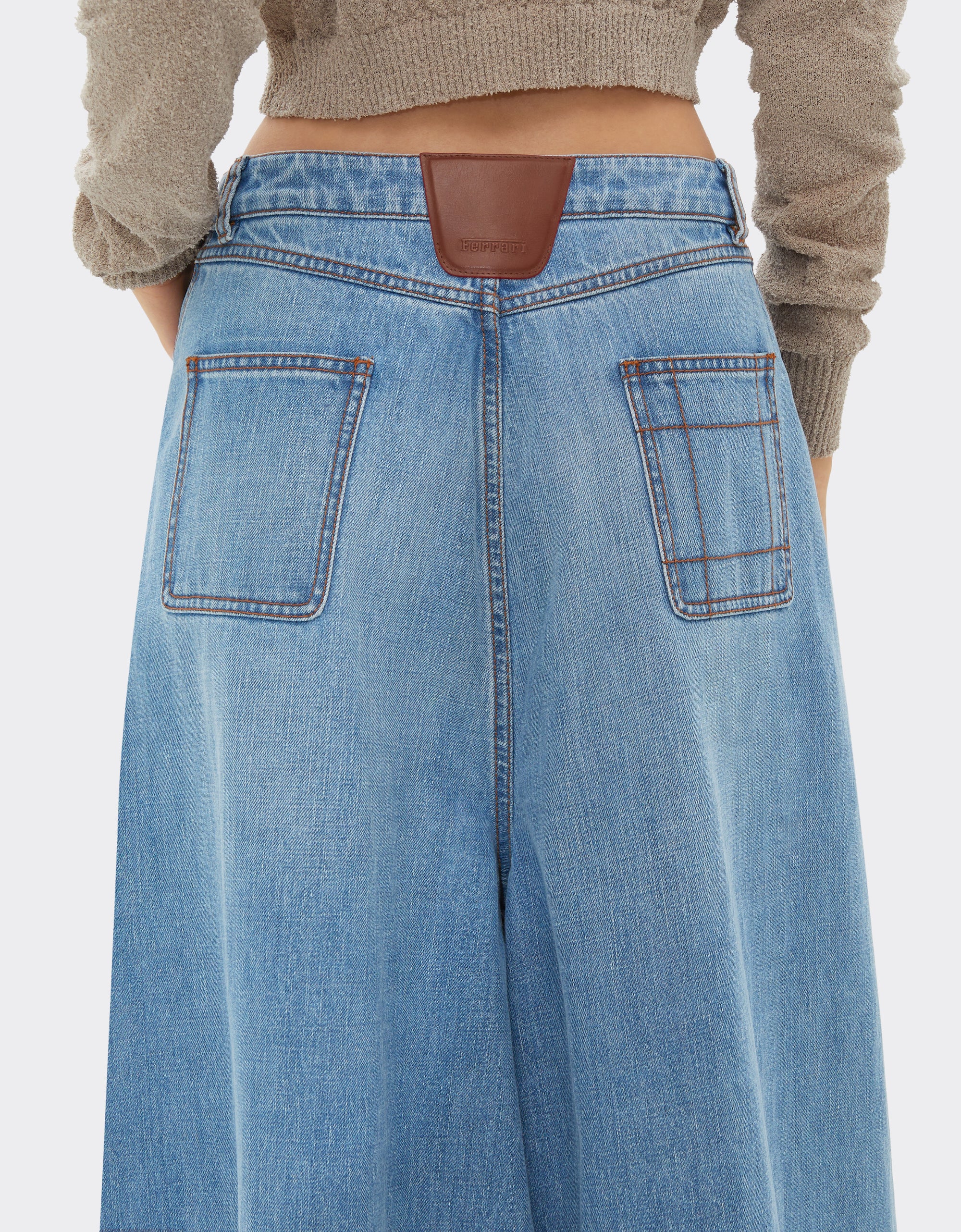 Pantalon large en denim - Light Denim