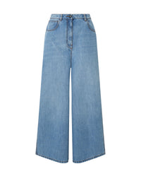 Pantalon large en denim - Light Denim