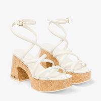Sandales compensées Cecelia 95 en cuir - Latte & Natural