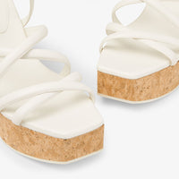 Sandales compensées Cecelia 95 en cuir - Latte & Natural