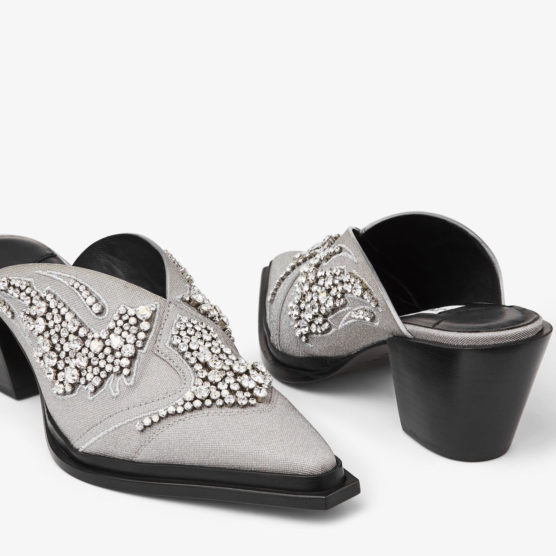 Cece glitter mules with crystals 60 - Silver Mix