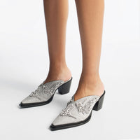 Cece glitter mules with crystals 60 - Silver Mix