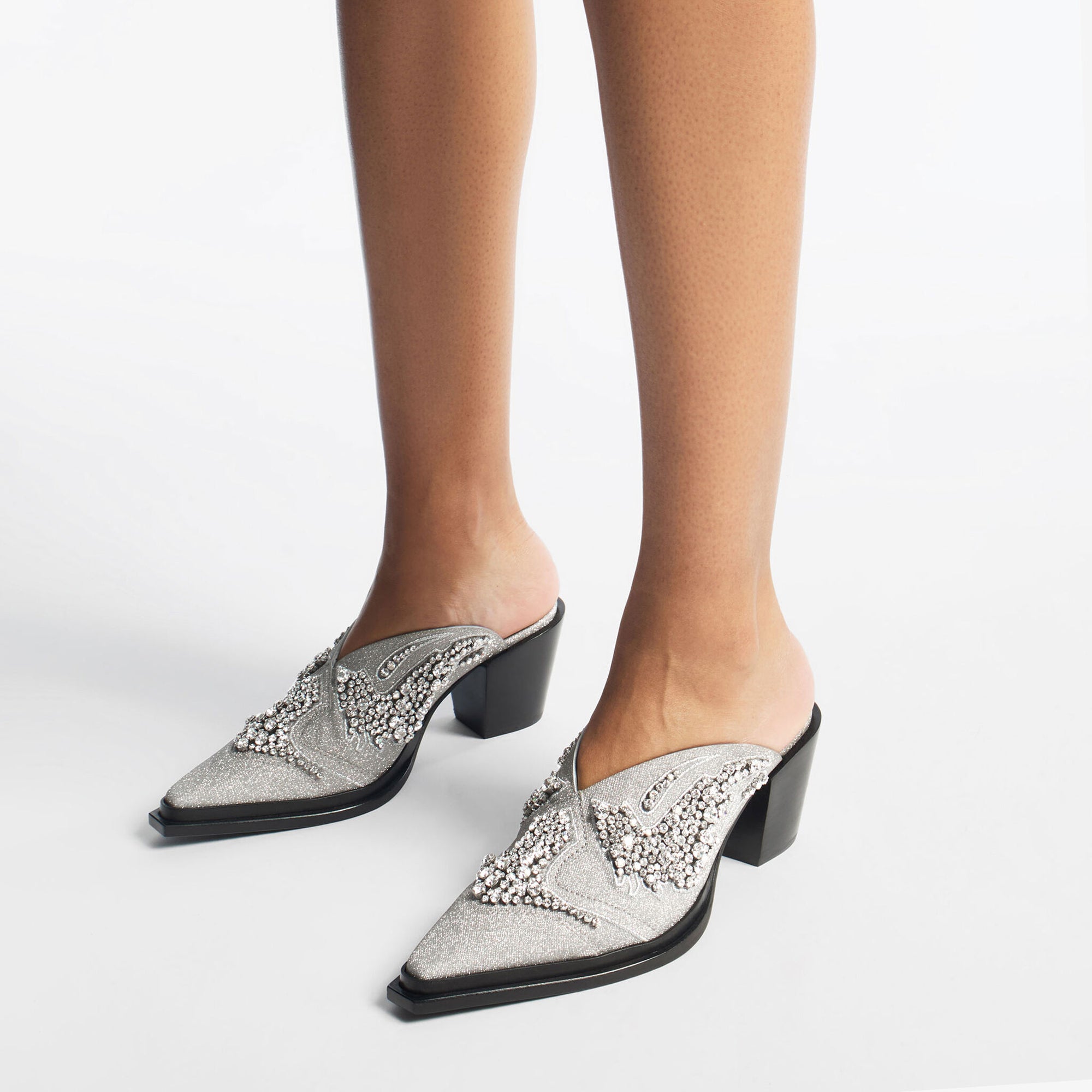Cece glitter mules with crystals 60 - Silver Mix