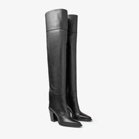 Cece 80 leather thigh boots - Black