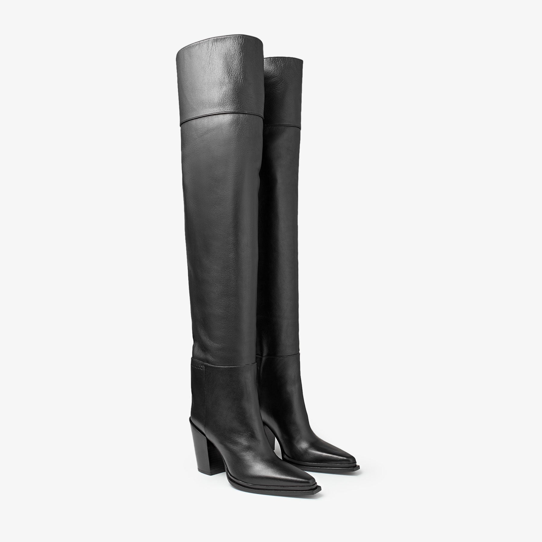 Cece 80 leather thigh boots - Black