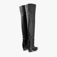 Cece 80 leather thigh boots - Black