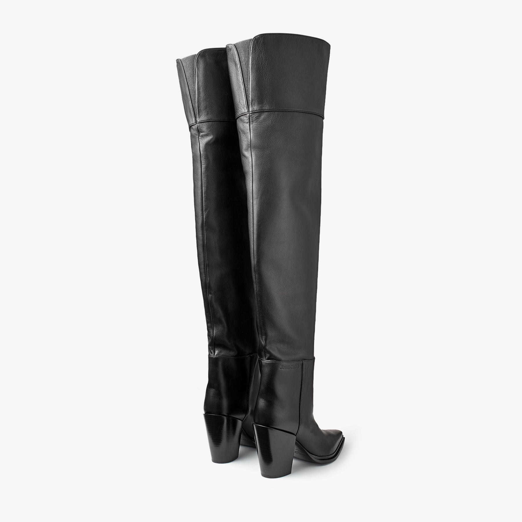 Cece 80 leather thigh boots - Black