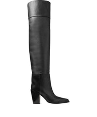 Cece 80 leather thigh boots - Black