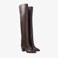 Cuissardes Cece 80 en cuir - Coffee