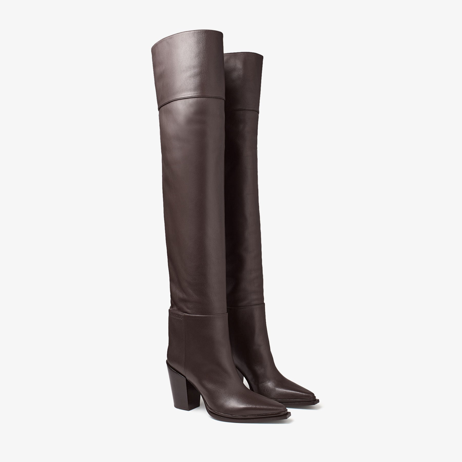 Cuissardes Cece 80 en cuir - Coffee