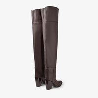 Cuissardes Cece 80 en cuir - Coffee