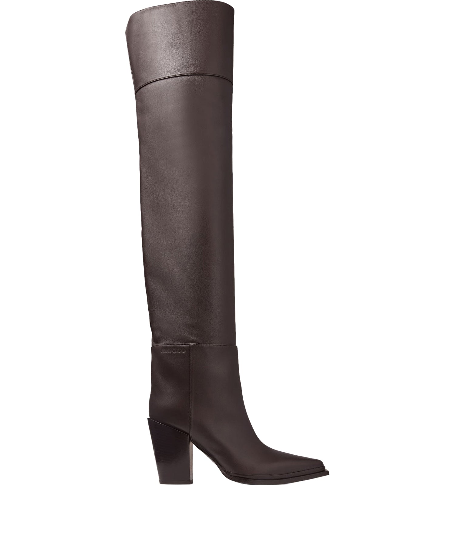 Cuissardes Cece 80 en cuir - Coffee