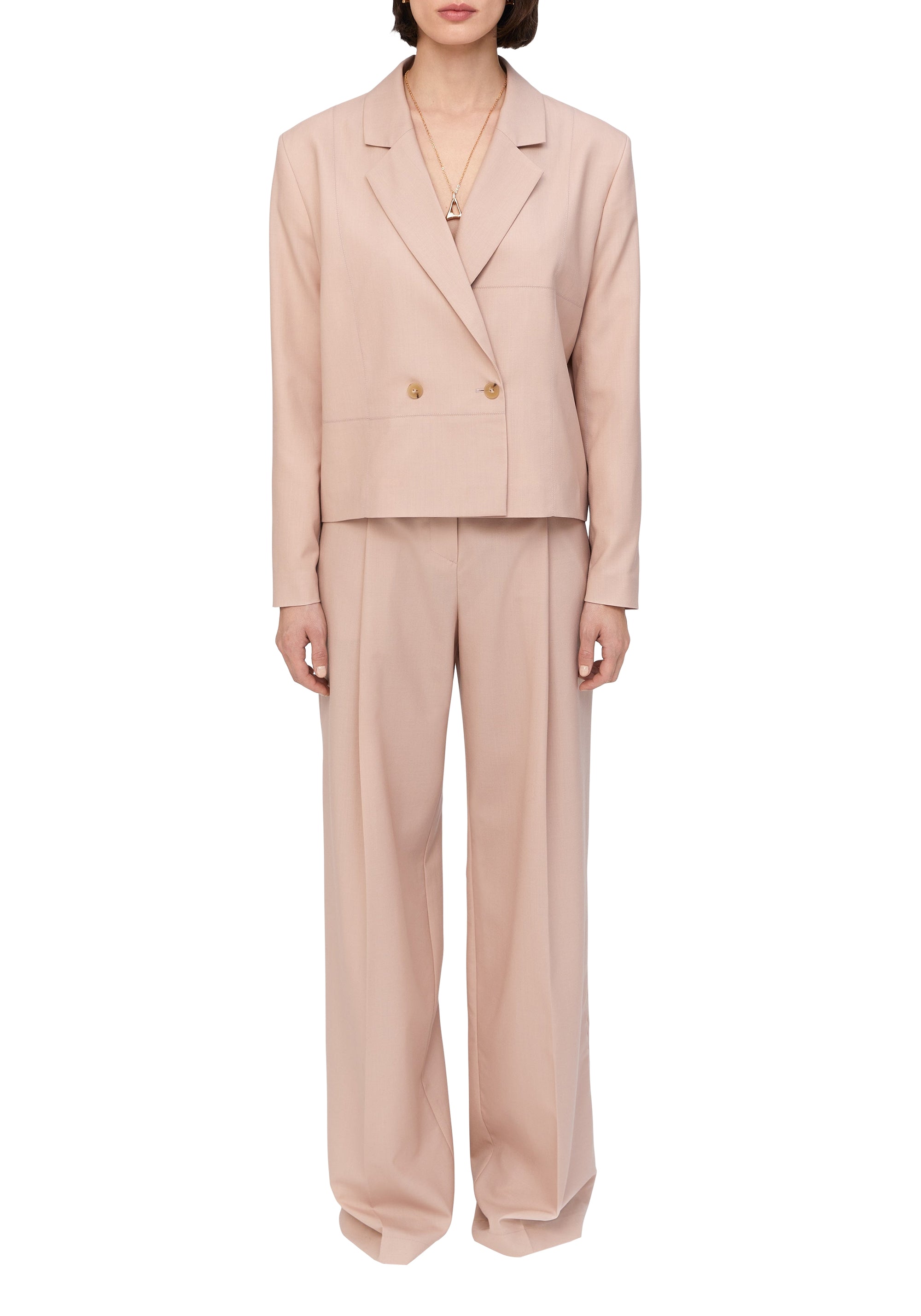 Blazer Ceecee court en laine - Pale Rose