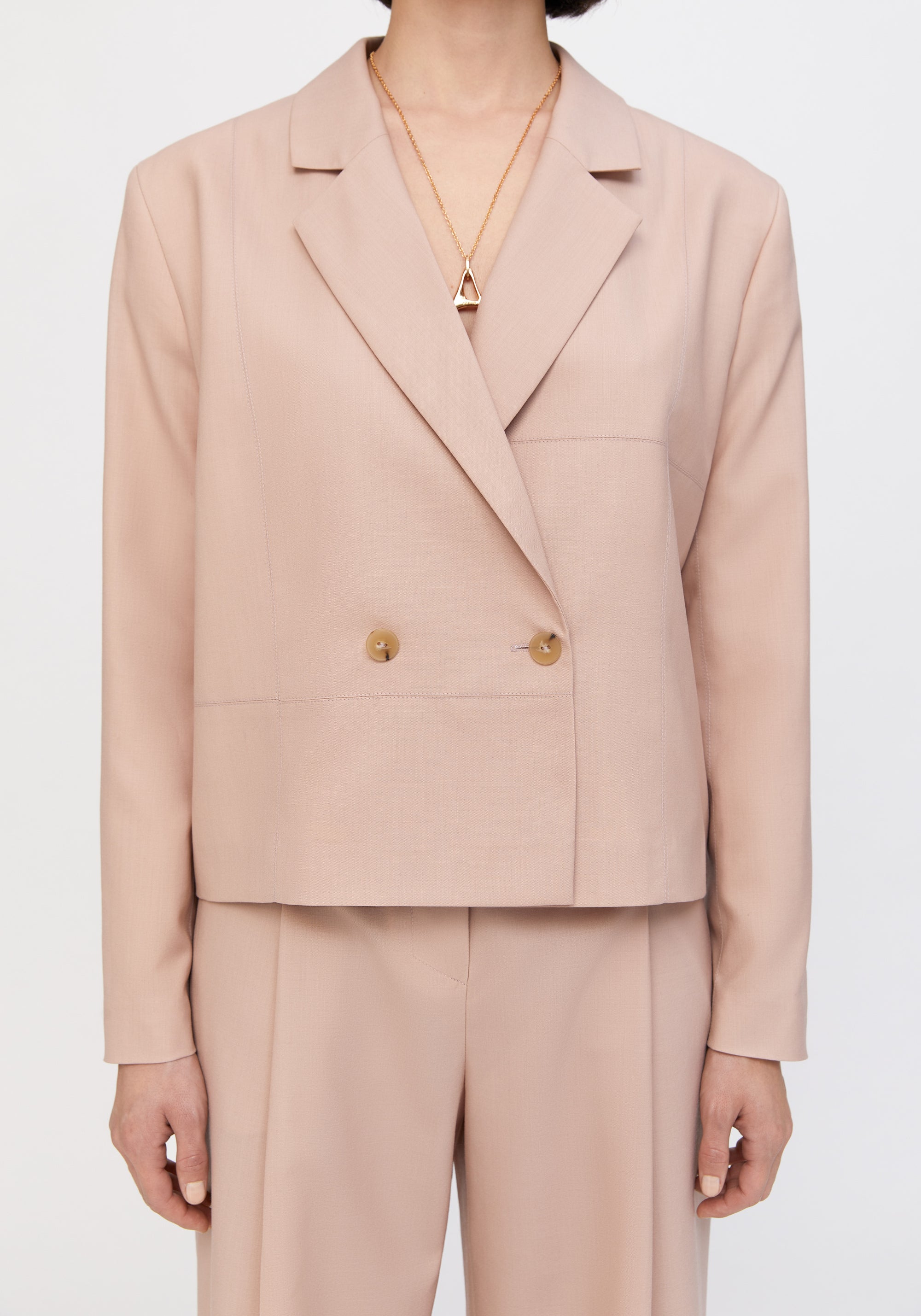 Blazer Ceecee court en laine - Pale Rose
