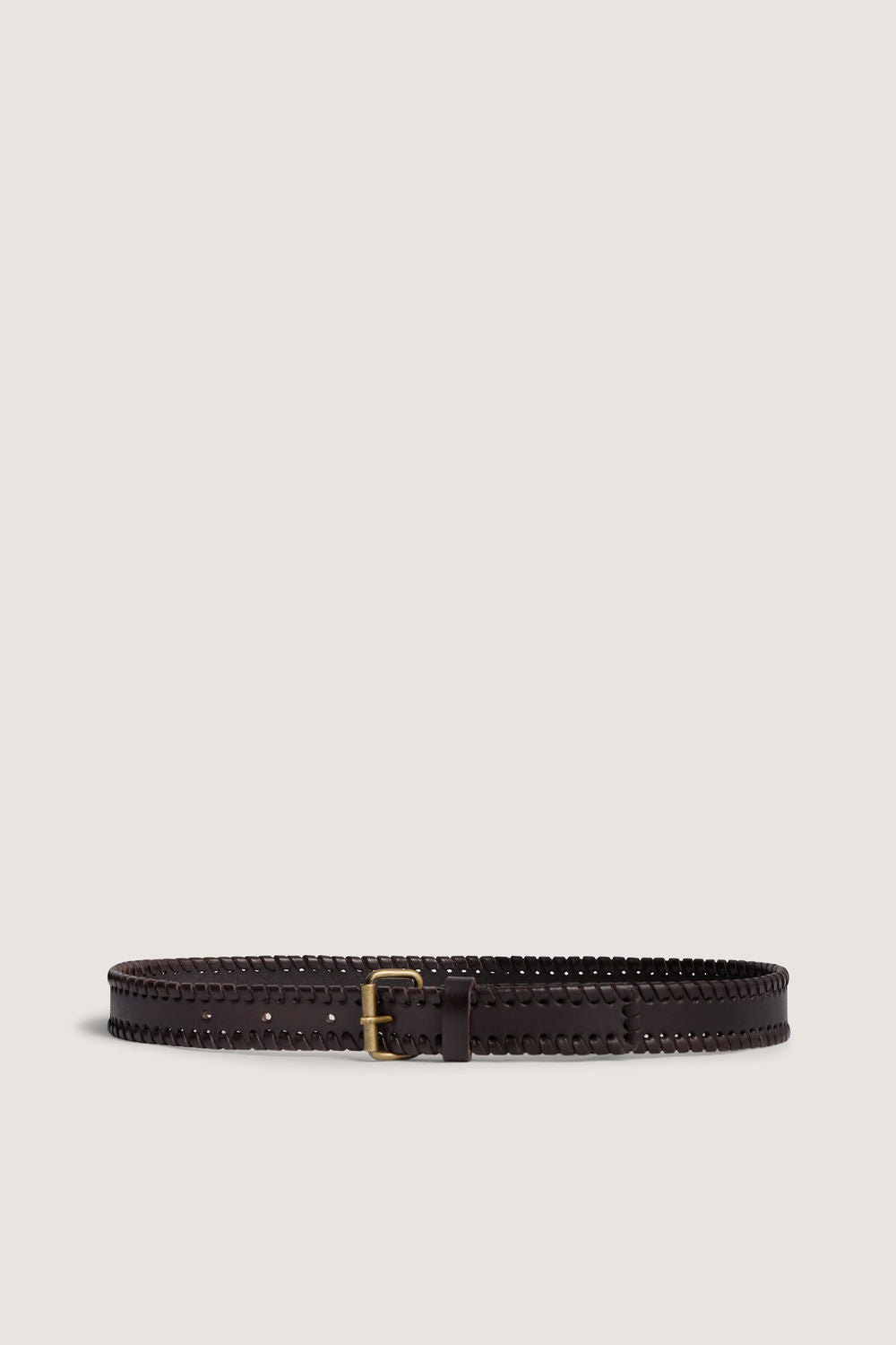 MARRON FONCE _ Ceinture Wavy en cuir - Marron foncé