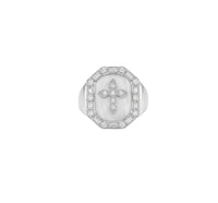 "Célèste" signet ring in 18K white gold set with diamonds - White gold