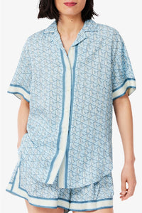 Chemise oversize imprimée monogramme - Panorama Cristalline