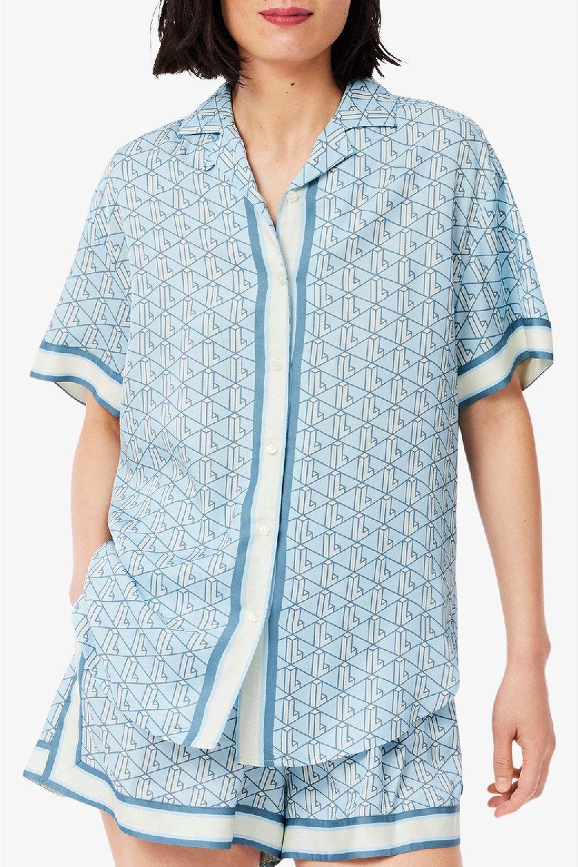 Chemise oversize imprimée monogramme - Panorama Cristalline
