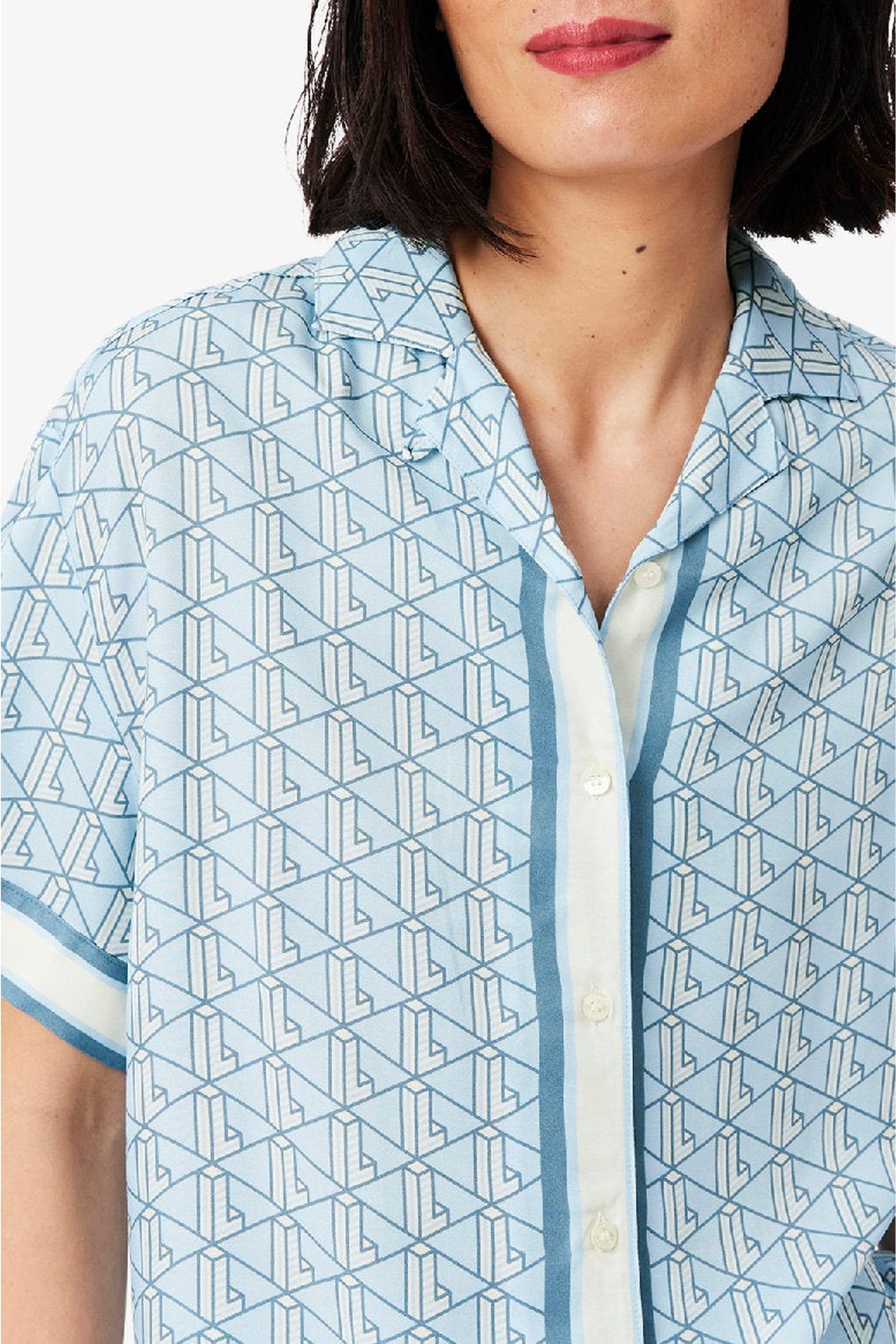 Chemise oversize imprimée monogramme - Panorama Cristalline