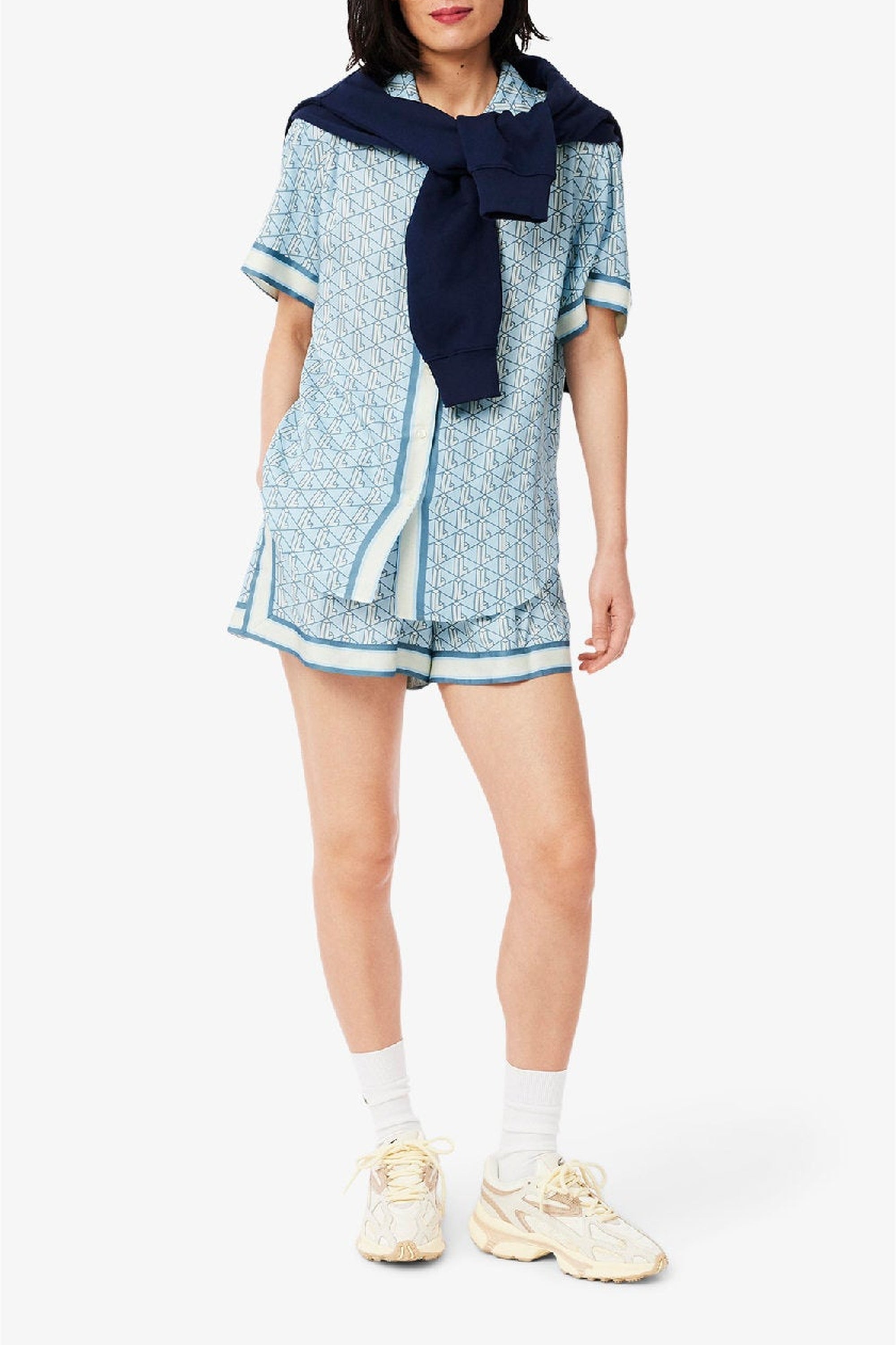 Chemise oversize imprimée monogramme - Panorama Cristalline