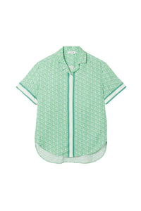 Chemise oversize imprimée monogramme - Marine & Blanc
