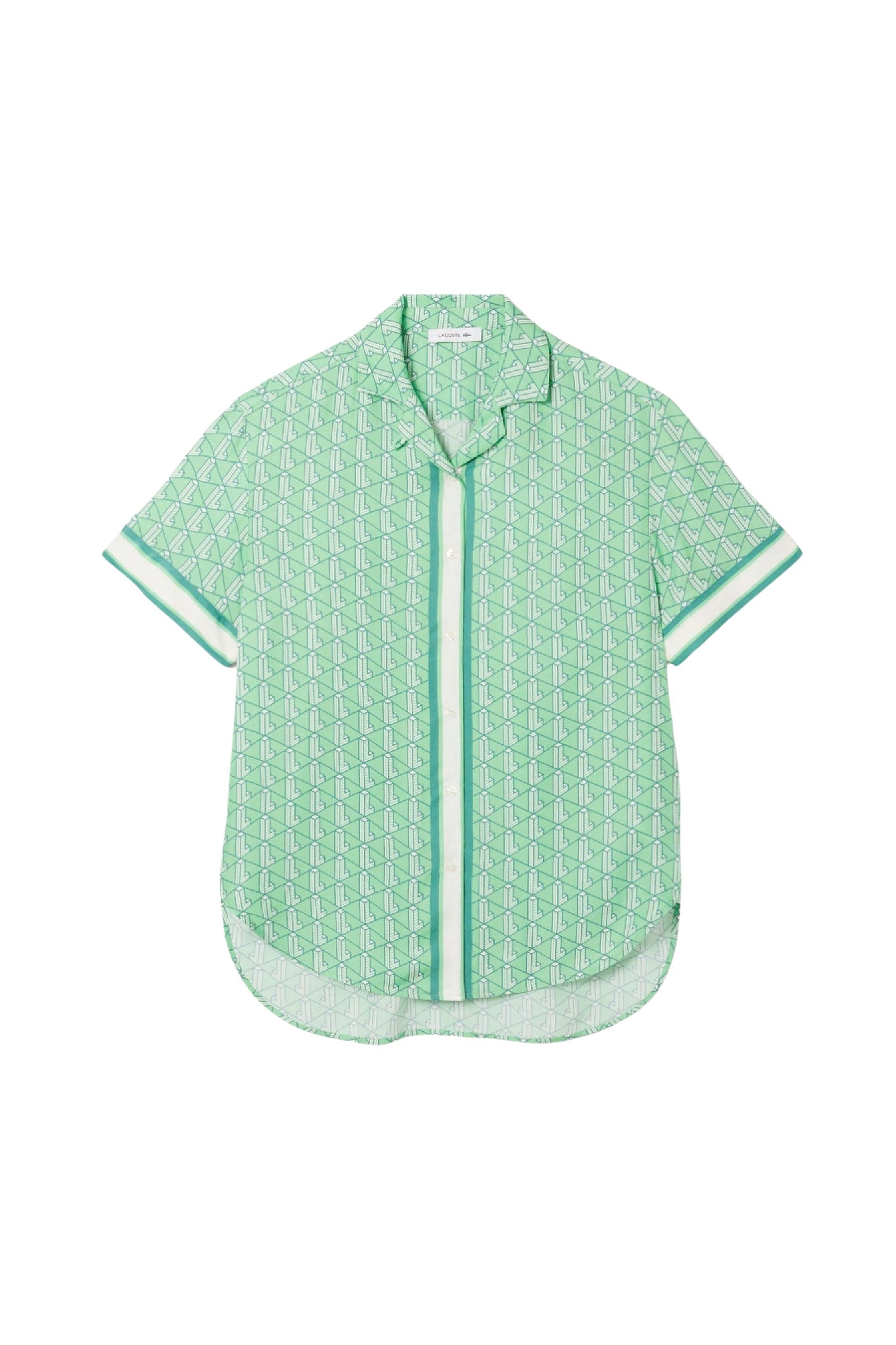 Chemise oversize imprimée monogramme - Marine & Blanc