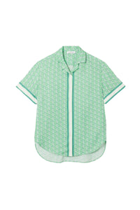 Chemise oversize imprimée monogramme - Marine & Blanc