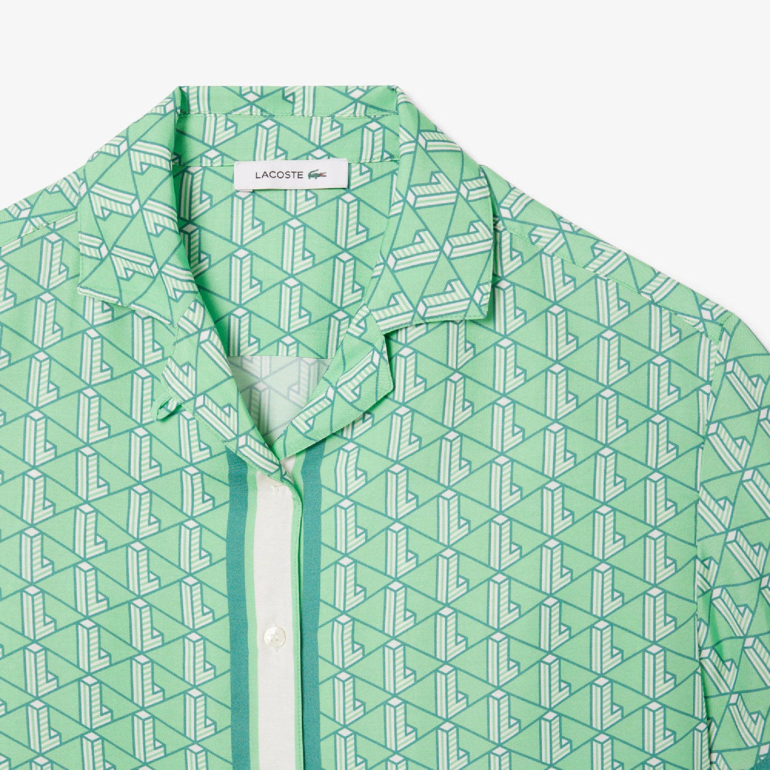 Chemise oversize imprimée monogramme - Marine & Blanc