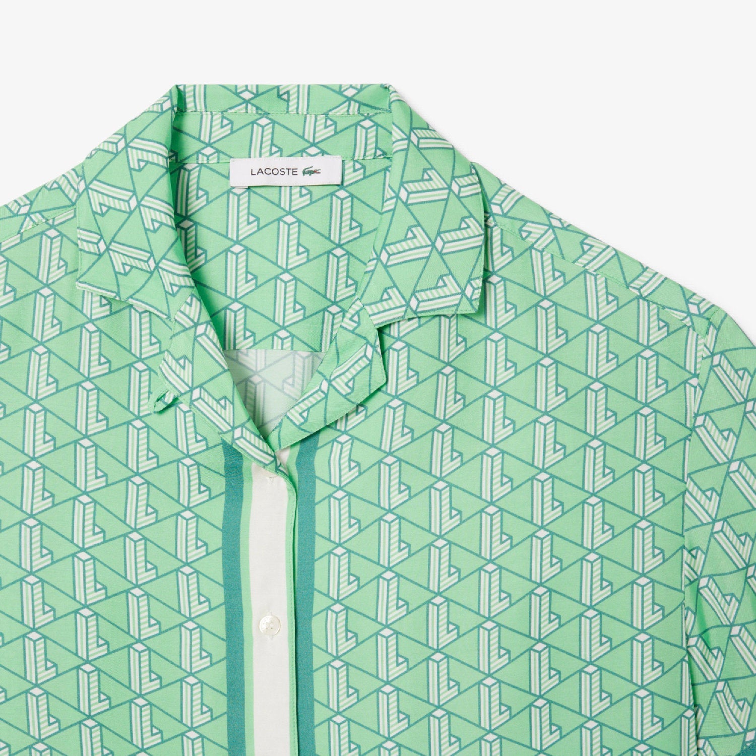 Chemise oversize imprimée monogramme - Marine & Blanc