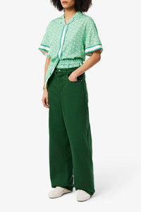 Chemise oversize imprimée monogramme - Marine & Blanc