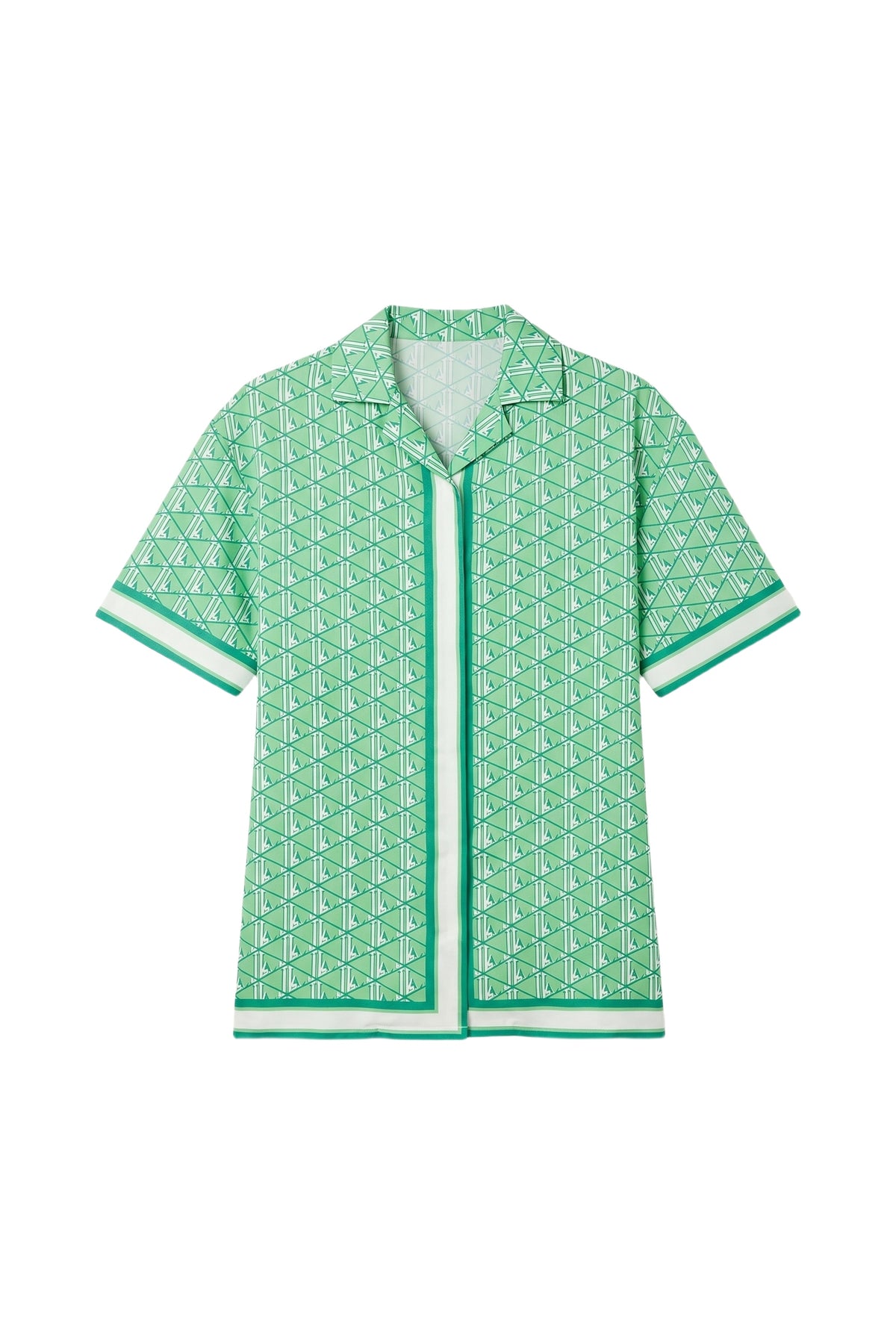 Chemise oversize imprimée monogramme - Marine & Blanc