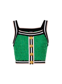 Haut court monogramme 4 boutons - Vert & Noir & Blanc & Rose