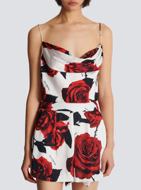 Top nuisette imprimé red roses - Rouge