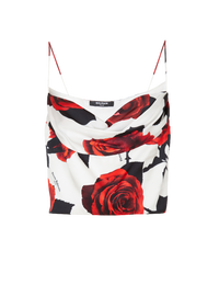 Top nuisette imprimé red roses - Rouge