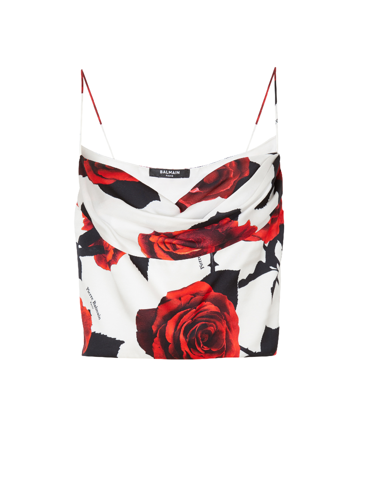 Top nuisette imprimé red roses - Rouge