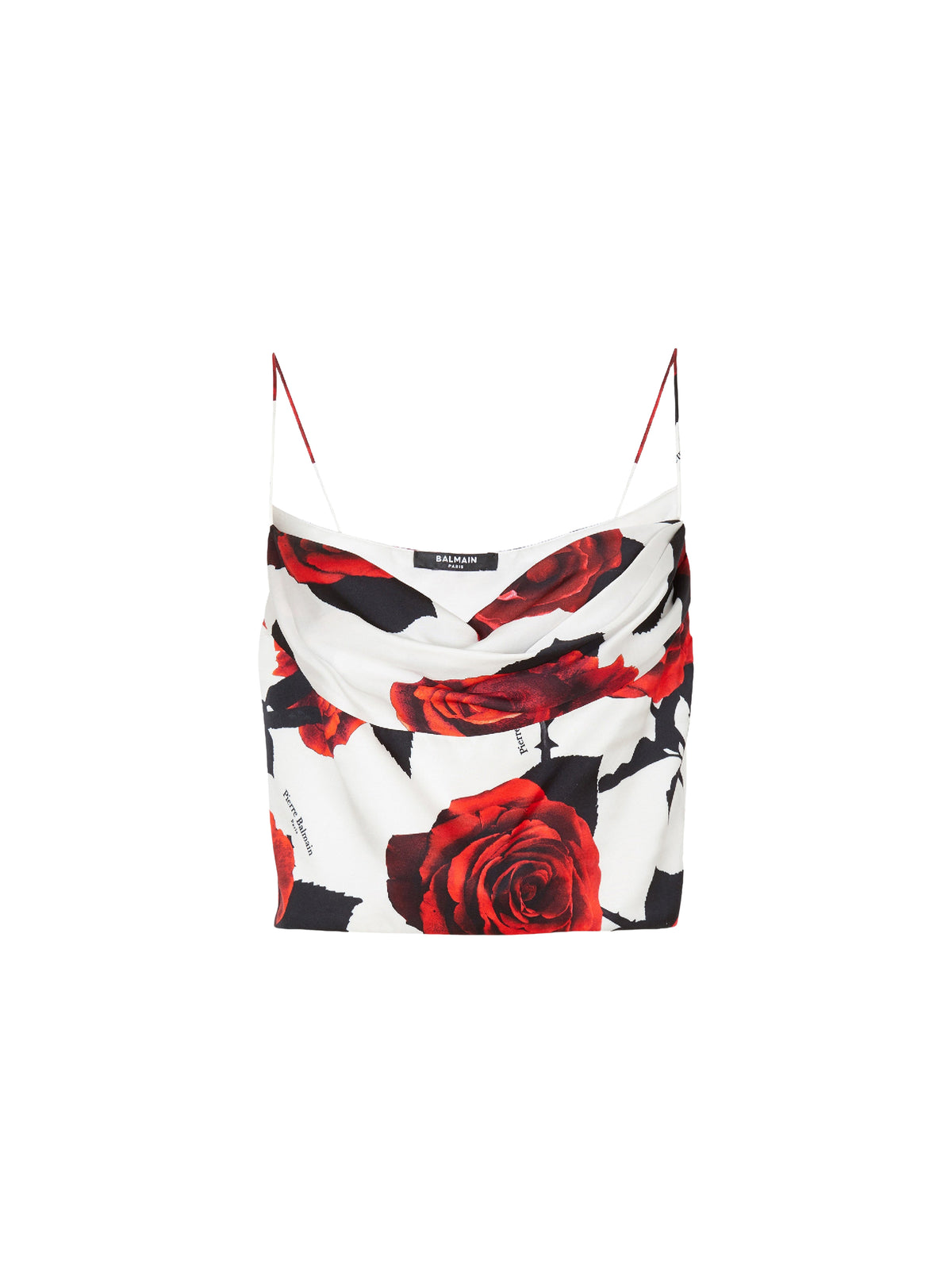Top nuisette imprimé red roses - Rouge