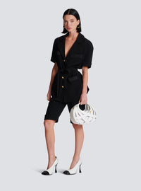 Chemise saharienne en crêpe - Noir