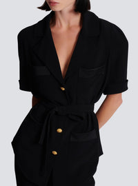 Chemise saharienne en crêpe - Noir