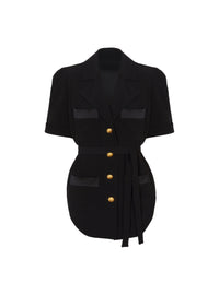 Chemise saharienne en crêpe - Noir