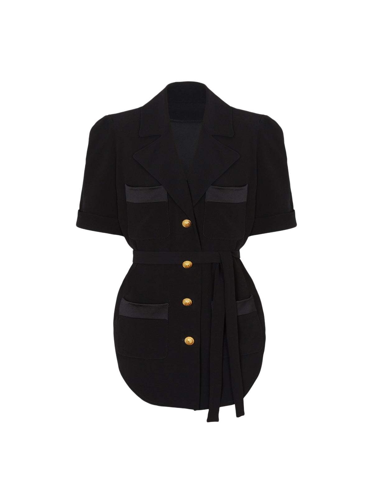 Chemise saharienne en crêpe - Noir