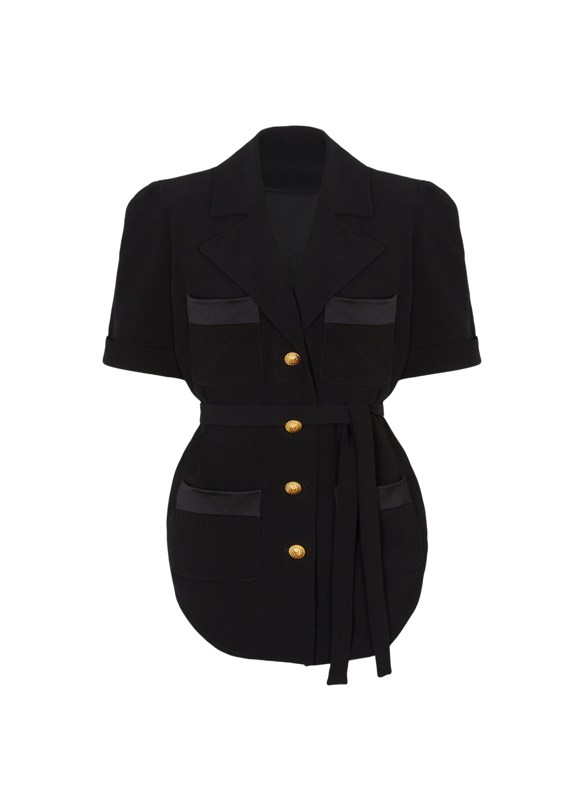 Chemise saharienne en crêpe - Noir